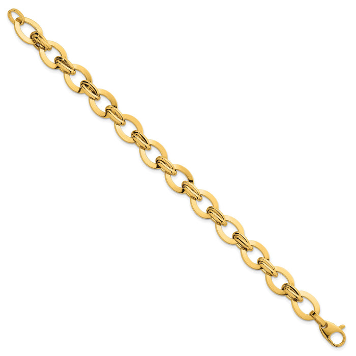 14k Polished Fancy Link Bracelet-SF3159-7.75