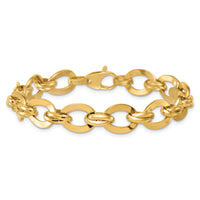 14k Polished Fancy Link Bracelet-SF3159-7.75