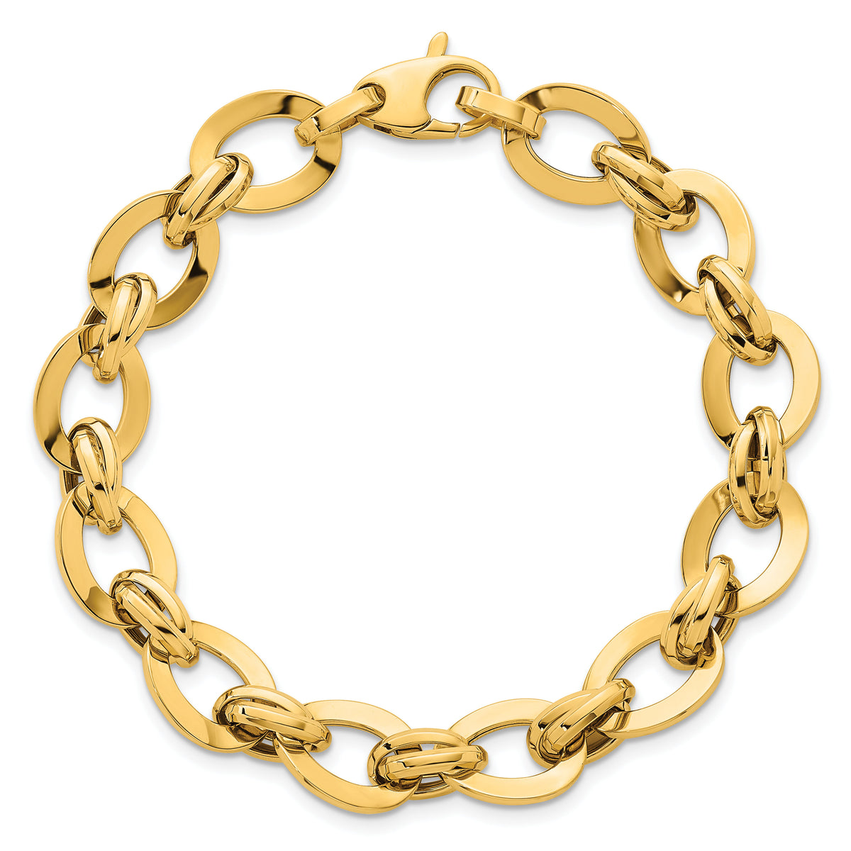 14k Polished Fancy Link Bracelet-SF3159-7.75