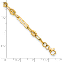 14K Polished Fancy Mixed Link w/Puffed Mariner 7.5 in Bracelet-SF3161-7.5