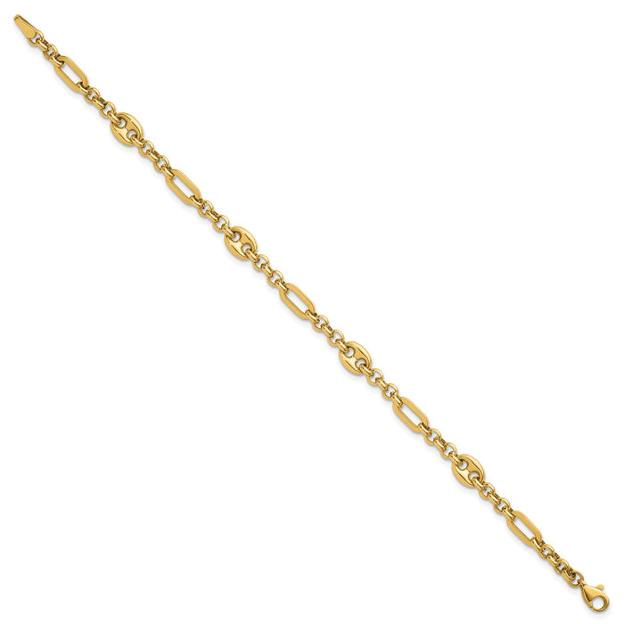 14k Polished Multi-link 7.5 in Bracelet-SF3162-7.5
