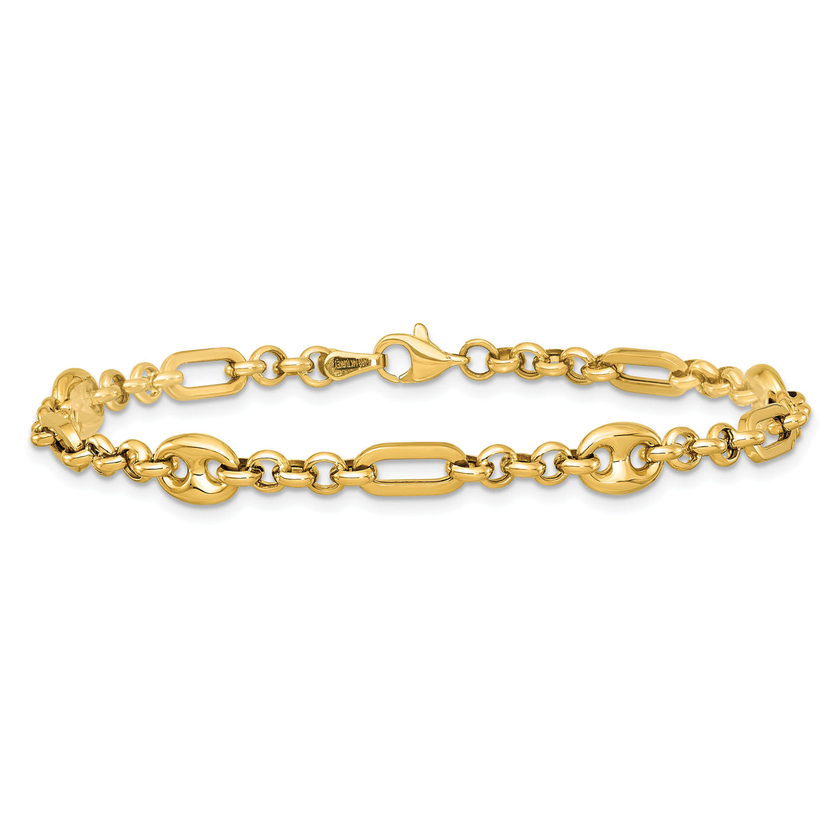 14k Polished Multi-link 7.5 in Bracelet-SF3162-7.5