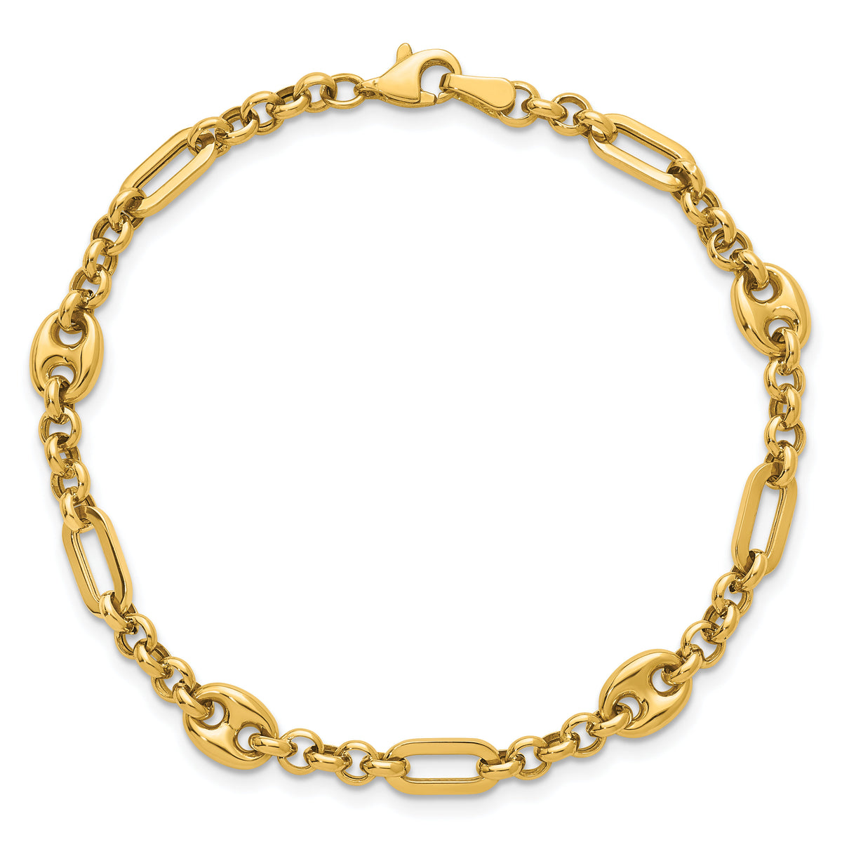 14k Polished Multi-link 7.5 in Bracelet-SF3162-7.5