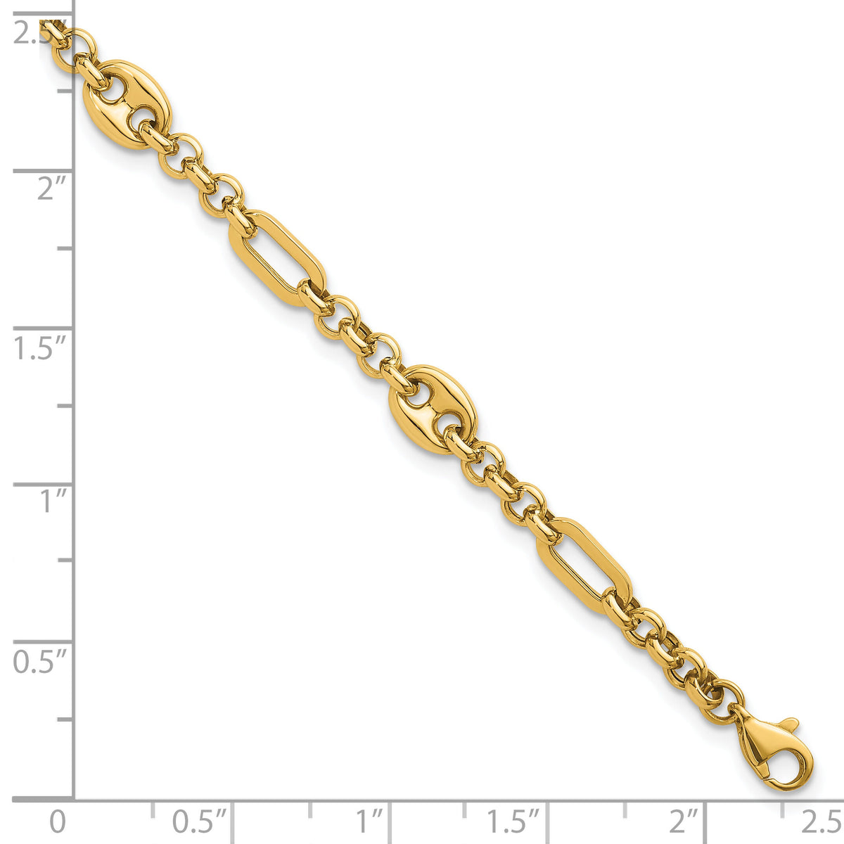 14k Polished Multi-link 7.5 in Bracelet-SF3162-7.5