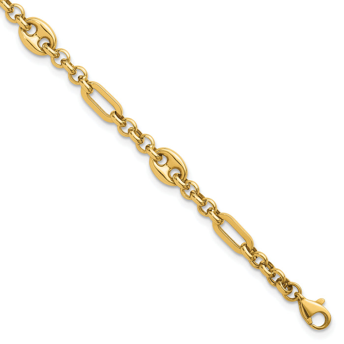 14k Polished Multi-link 7.5 in Bracelet-SF3162-7.5