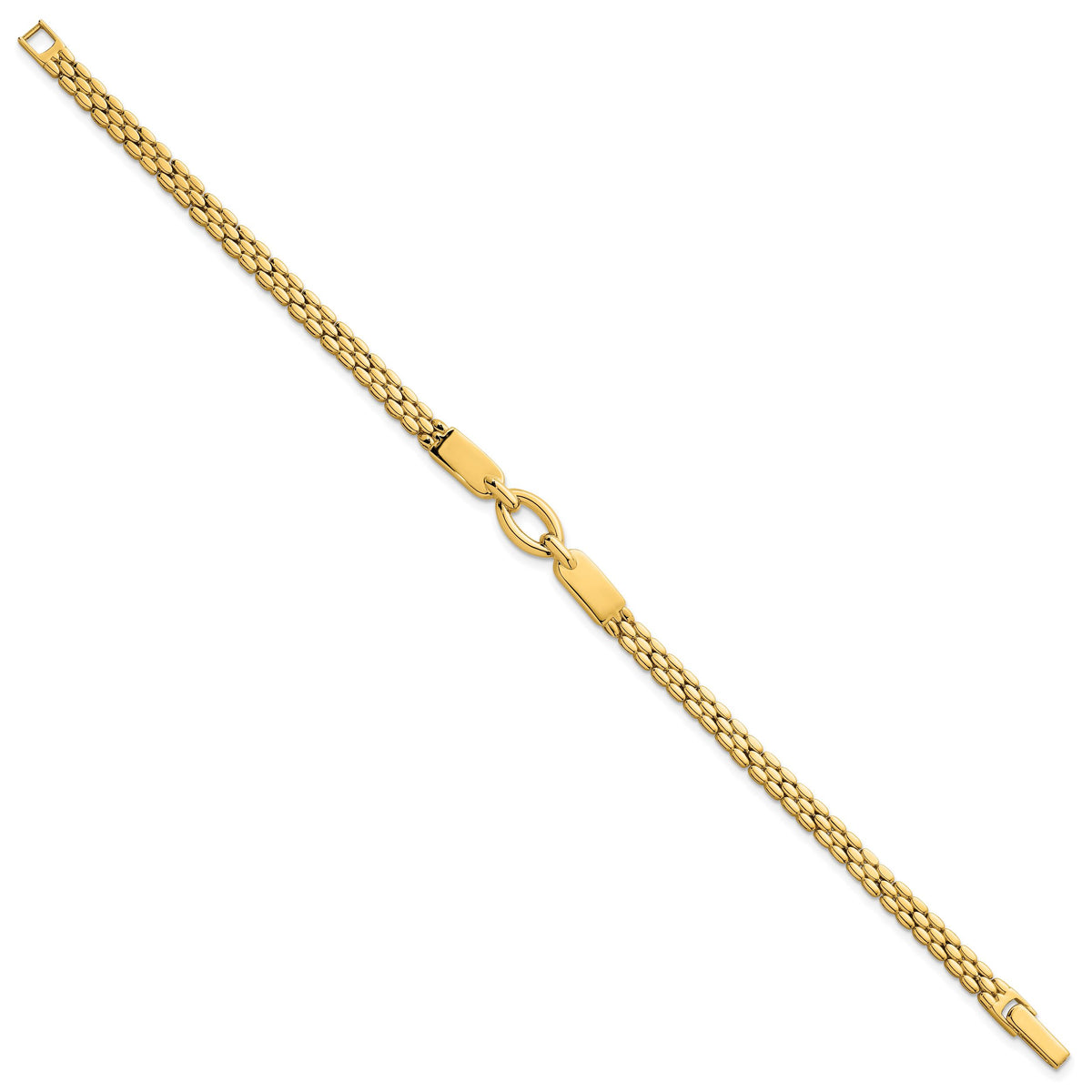14k Polished Fancy Link 7.5in Bracelet-SF3166-7.5