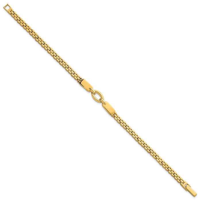 14k Polished Fancy Link 7.5in Bracelet-SF3166-7.5