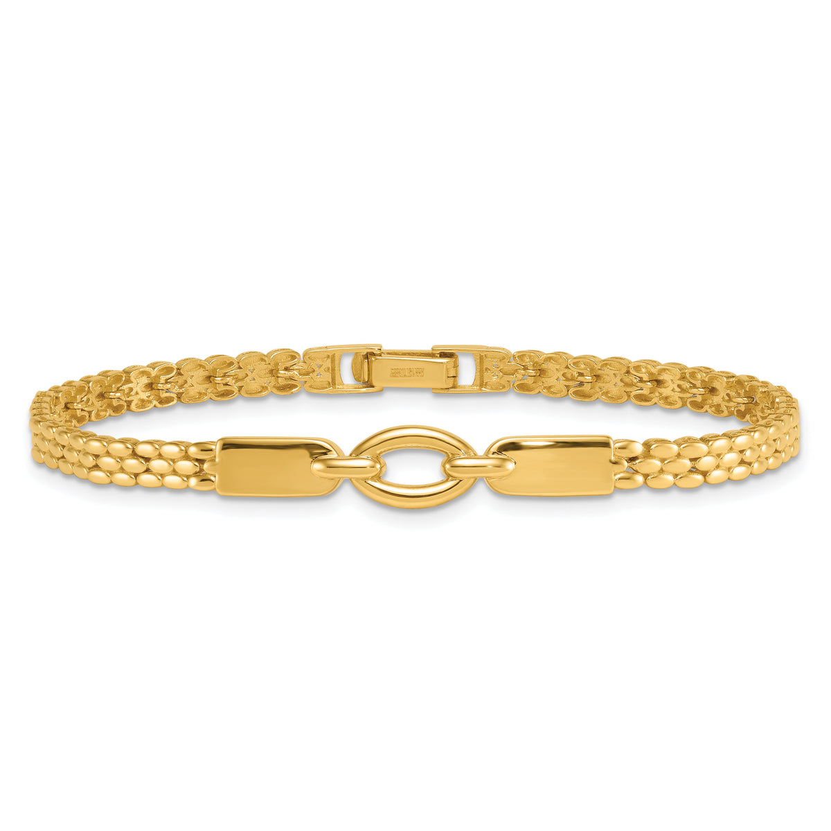14k Polished Fancy Link 7.5in Bracelet-SF3166-7.5
