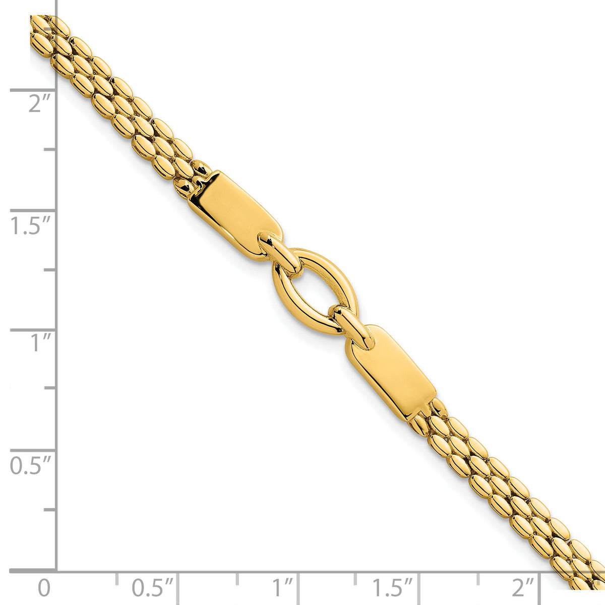 14k Polished Fancy Link 7.5in Bracelet-SF3166-7.5