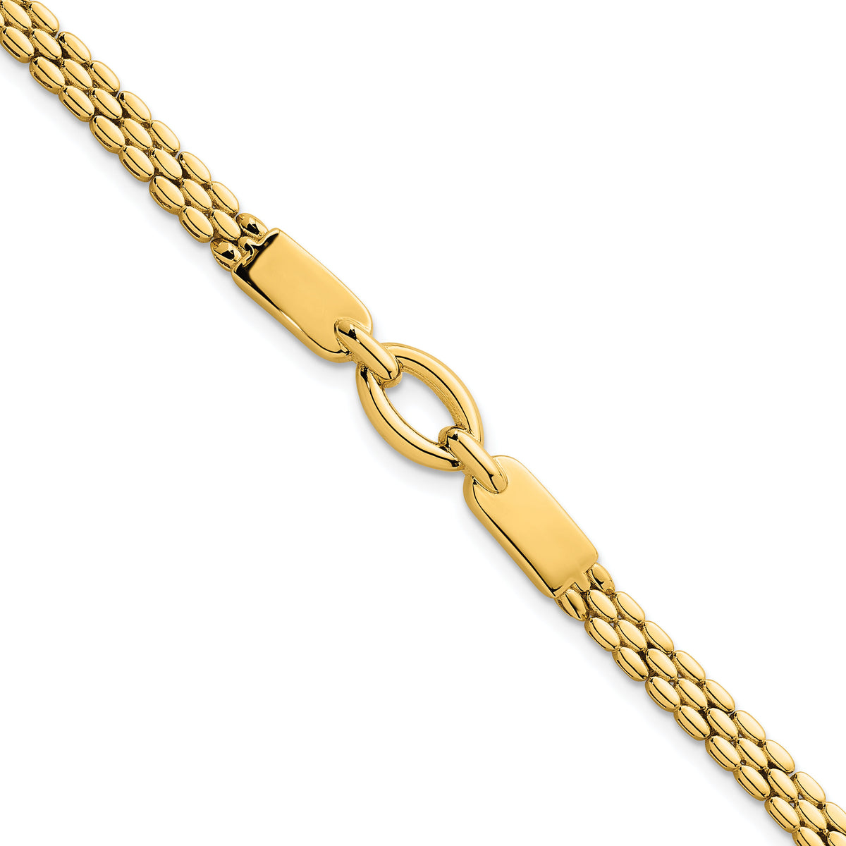 14k Polished Fancy Link 7.5in Bracelet-SF3166-7.5