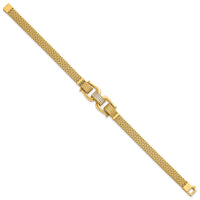 14k Polished Fancy Link w/ CZ 7.5in Bracelet-SF3167-7.5