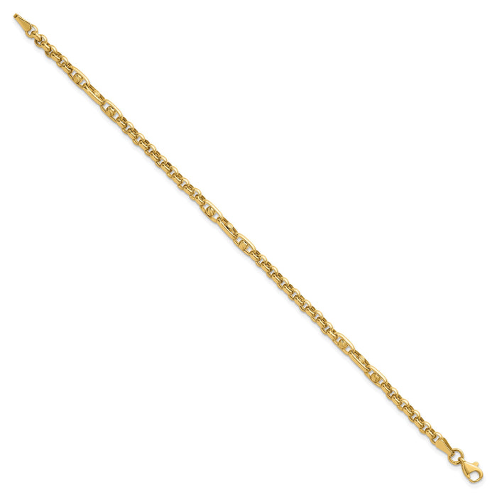 14k Polished & Diamond-cut 7.5in Fancy Link Bracelet-SF3169-7.5