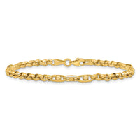 14k Polished & Diamond-cut 7.5in Fancy Link Bracelet-SF3169-7.5