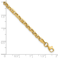 14k Polished & Diamond-cut 7.5in Fancy Link Bracelet-SF3169-7.5
