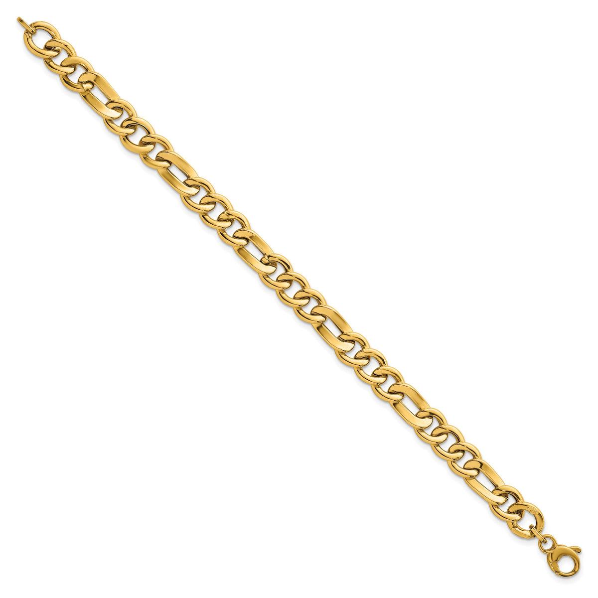 14k Polished 7.5in Figaro Link Bracelet-SF3171-7.5