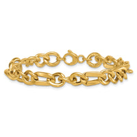 14k Polished 7.5in Figaro Link Bracelet-SF3171-7.5