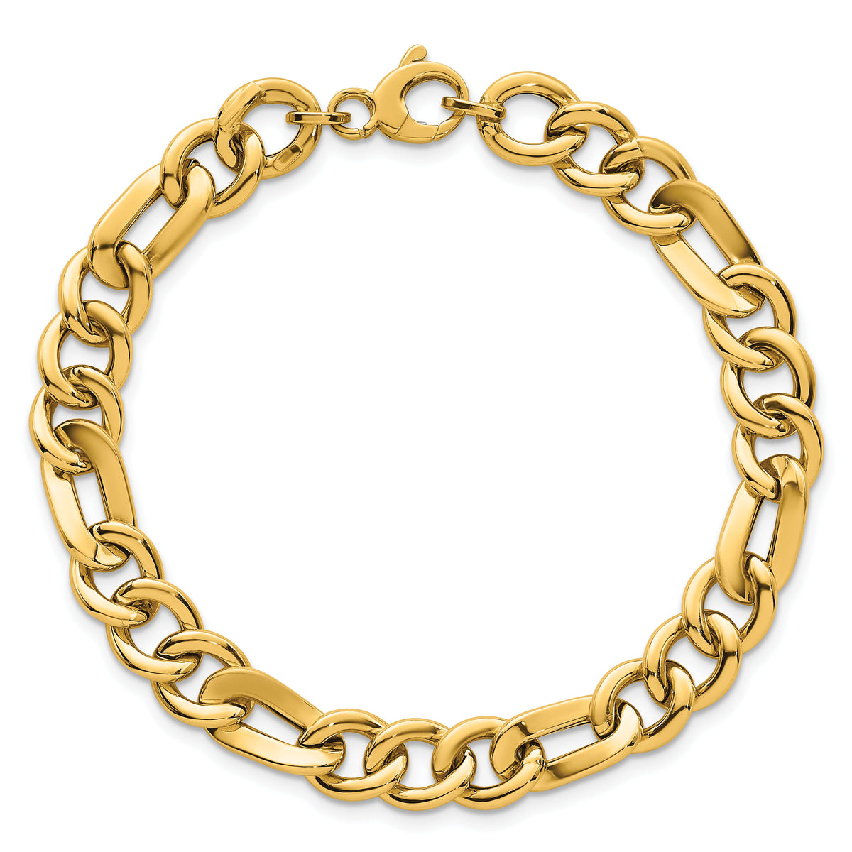 14k Polished 7.5in Figaro Link Bracelet-SF3171-7.5