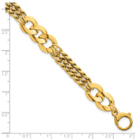 14k Polished Triple Strand Fancy Curb Link Bracelet-SF3173-7.25