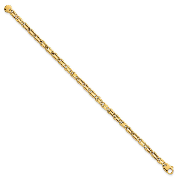 14k Polished Fancy Flat Link 4.5mm Bracelet-SF3174-7.25