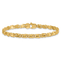 14k Polished Fancy Flat Link 4.5mm Bracelet-SF3174-7.25