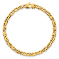 14k Polished Fancy Flat Link 4.5mm Bracelet-SF3174-7.25