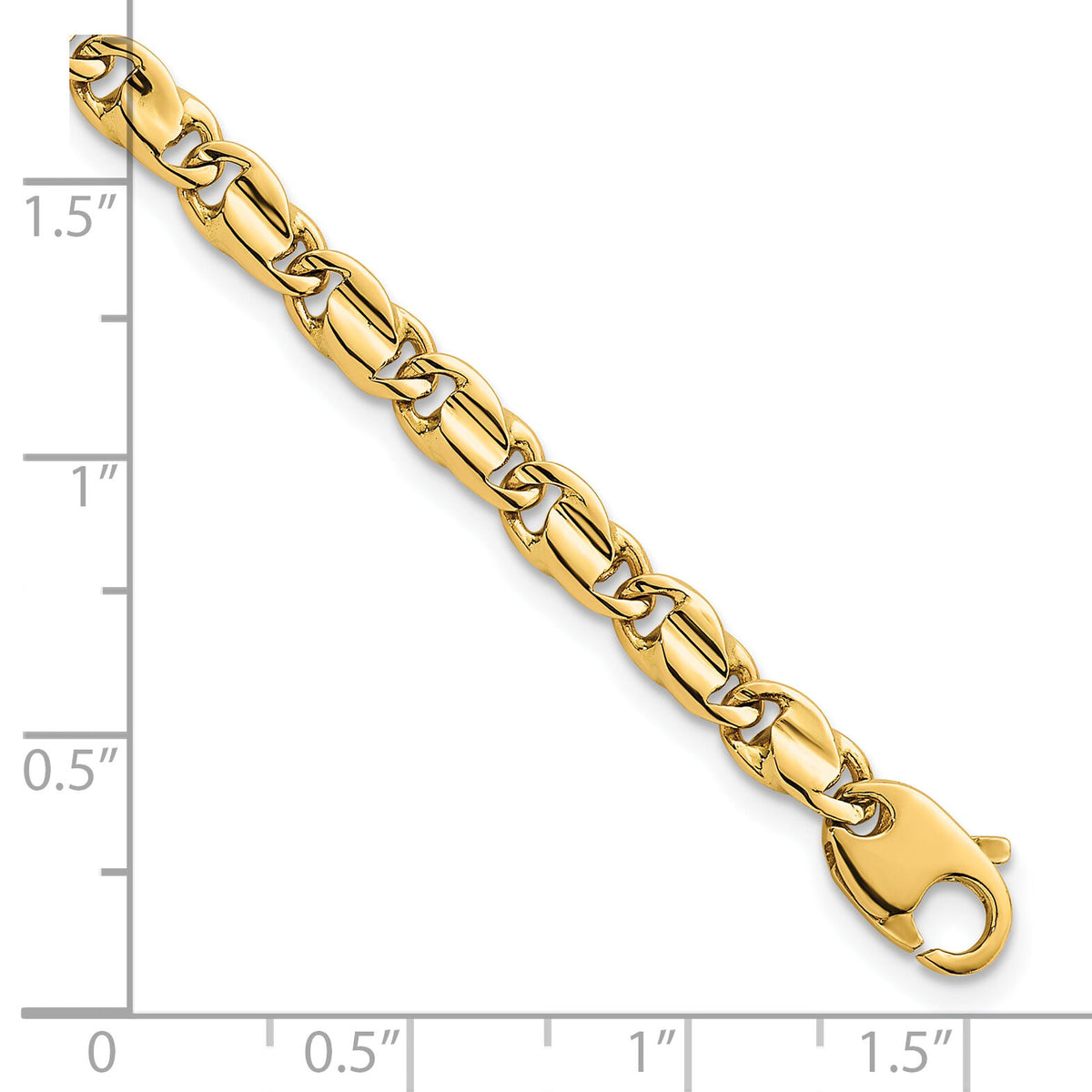 14k Polished Fancy Flat Link 4.5mm Bracelet-SF3174-7.25