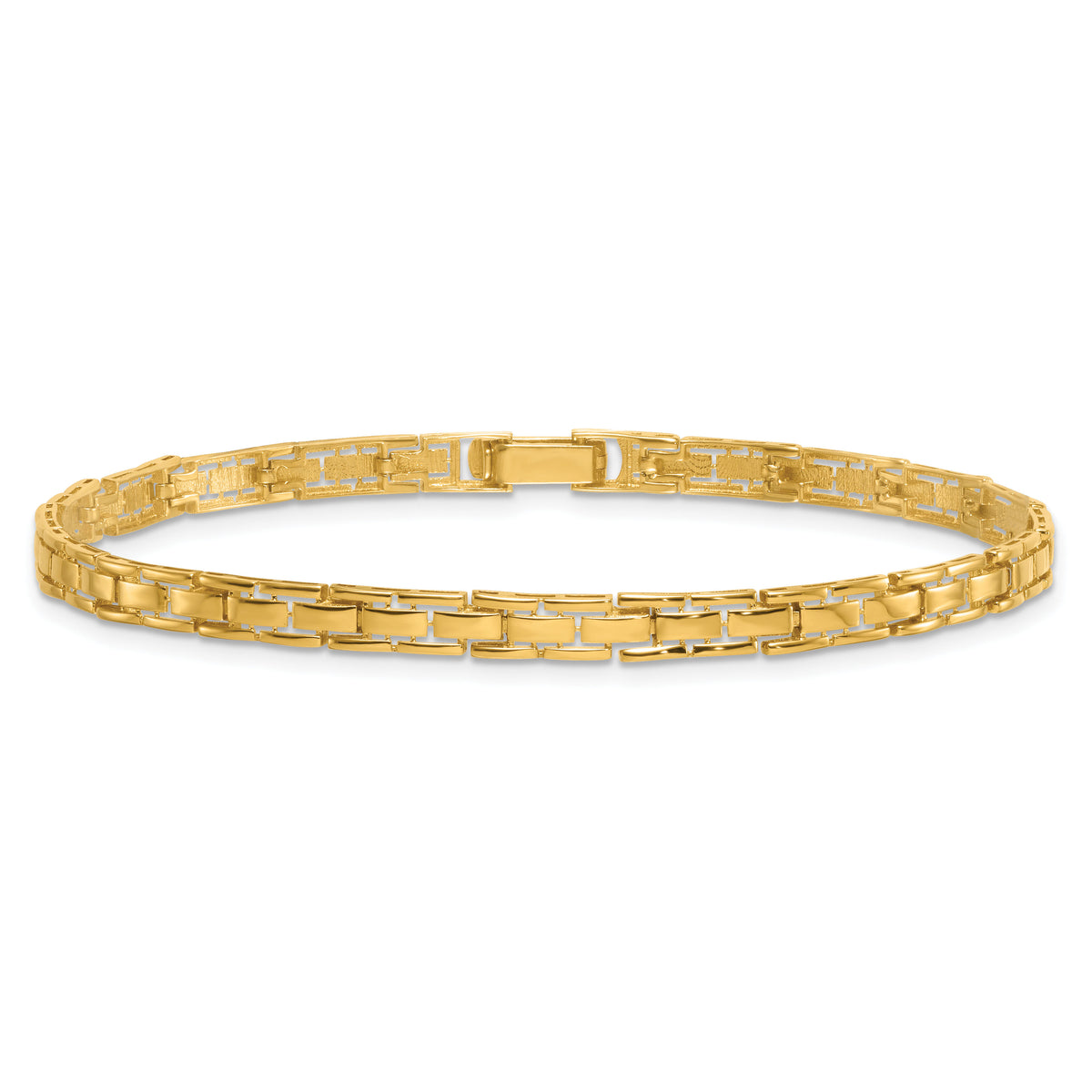14k Polished Fancy Link 7.5in Bracelet-SF3175-7.5