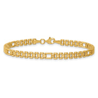 14K Polished Fancy Link 7.5in Bracelet-SF3176-7.5