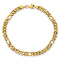 14K Polished Fancy Link 7.5in Bracelet-SF3176-7.5