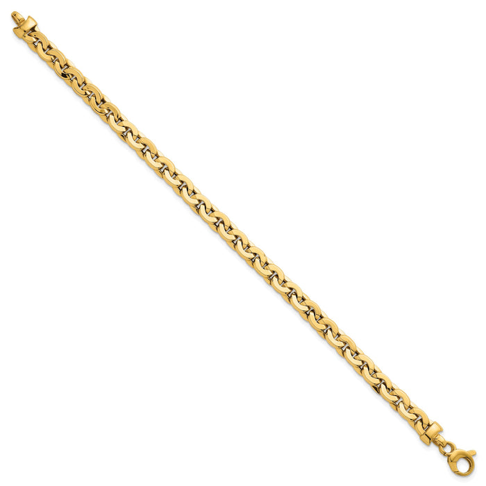 14K Polished Fancy 5.75mm Link 7.5 Inch Bracelet-SF3180-7.5