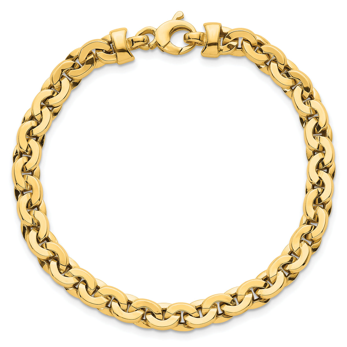 14K Polished Fancy 5.75mm Link 7.5 Inch Bracelet-SF3180-7.5
