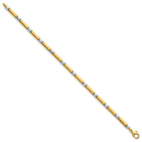 14k Two Tone Polished Fancy Link 4mm Bracelet-SF3181-7.5
