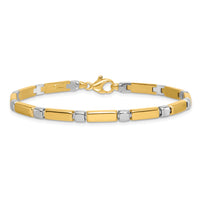 14k Two Tone Polished Fancy Link 4mm Bracelet-SF3181-7.5