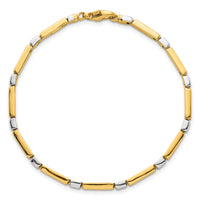 14k Two Tone Polished Fancy Link 4mm Bracelet-SF3181-7.5