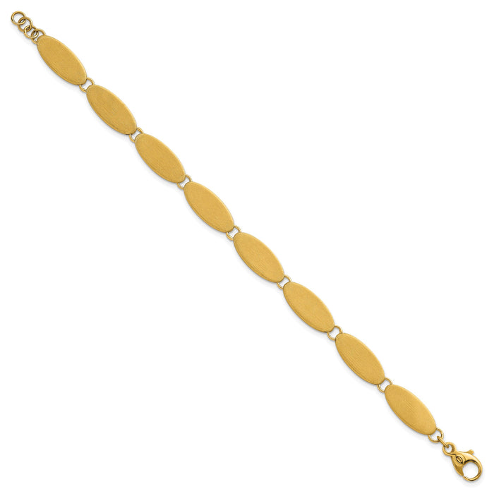 14k Brushed Fancy Link 8mm Bracelet-SF3183-7
