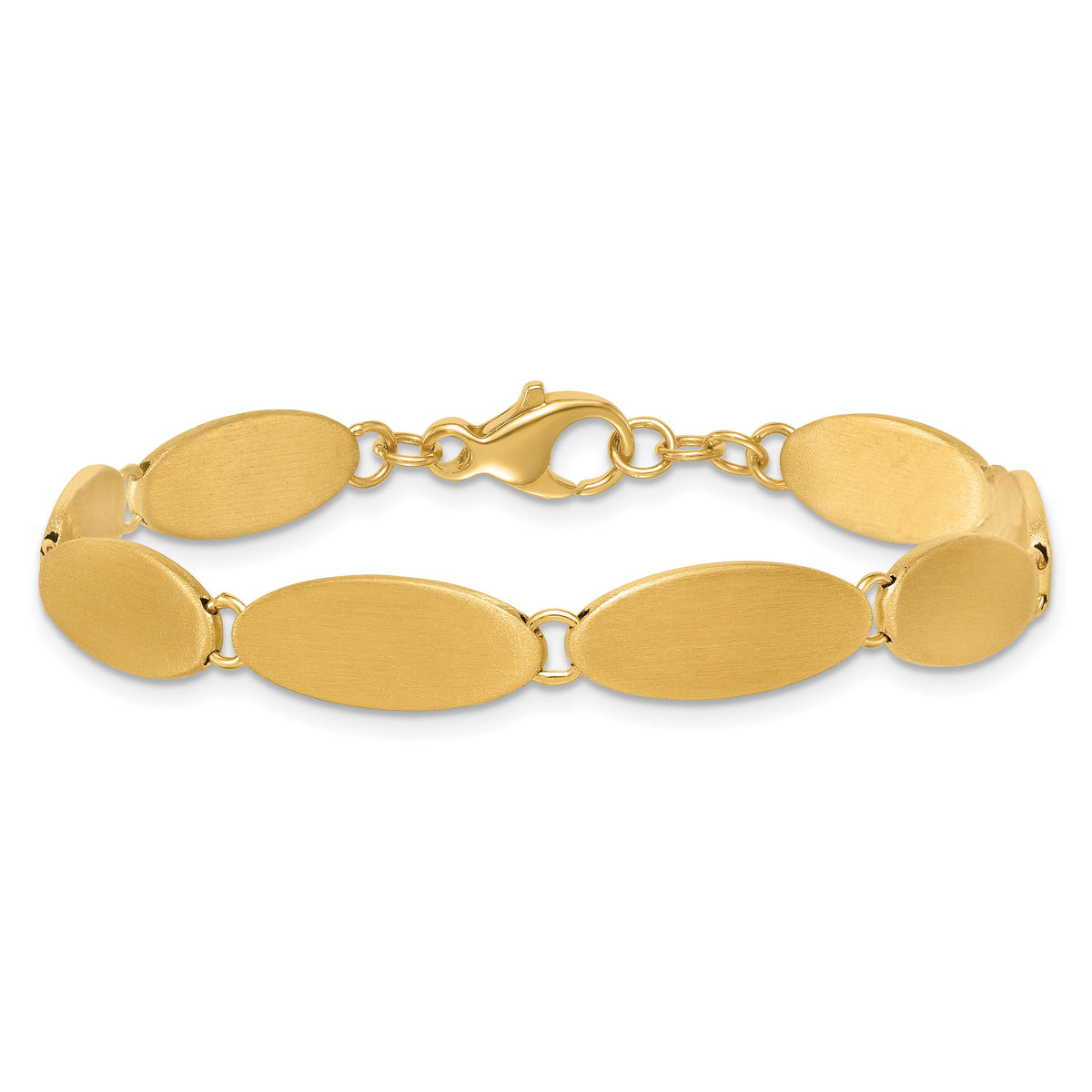 14k Brushed Fancy Link 8mm Bracelet-SF3183-7