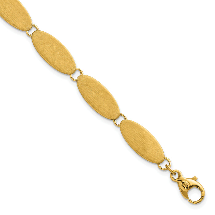 14k Brushed Fancy Link 8mm Bracelet-SF3183-7