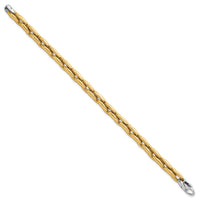 14k Two-tone Polished Fancy Link 6.75mm Bracelet-SF3184-7.25