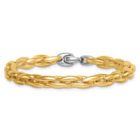 14k Two-tone Polished Fancy Link 6.75mm Bracelet-SF3184-7.25