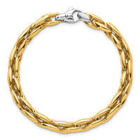 14k Two-tone Polished Fancy Link 6.75mm Bracelet-SF3184-7.25