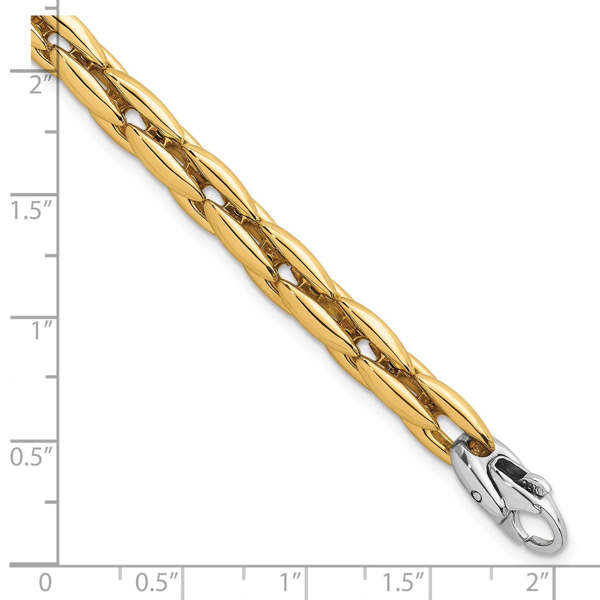 14k Two-tone Polished Fancy Link 6.75mm Bracelet-SF3184-7.25