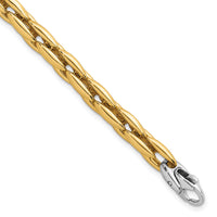 14k Two-tone Polished Fancy Link 6.75mm Bracelet-SF3184-7.25