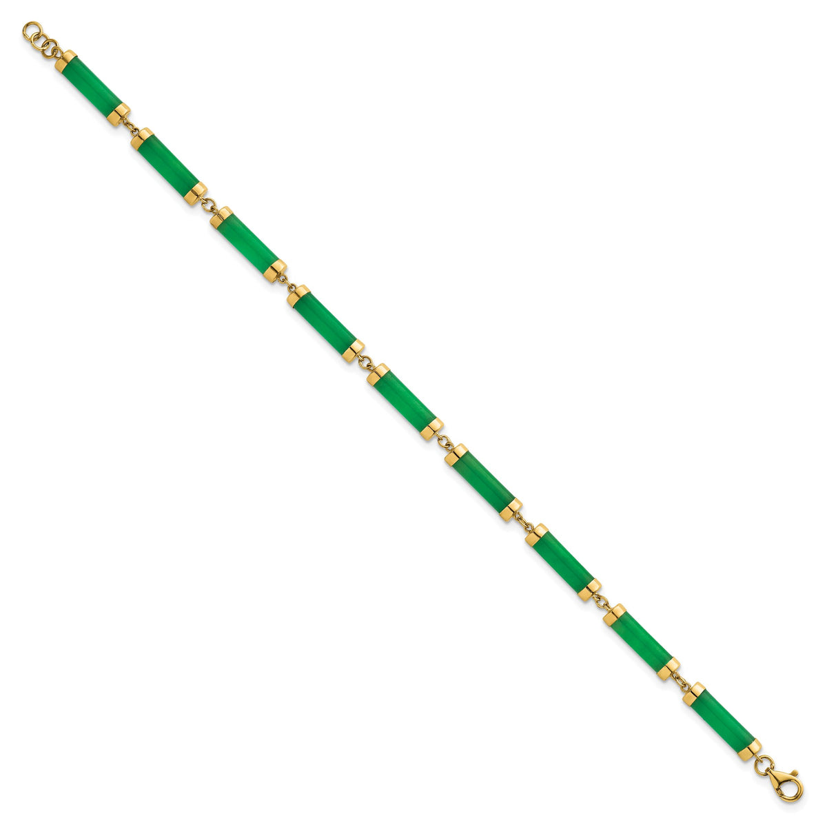 14K Polished 4.0mm Jade Bars Bracelet-SF3186-7