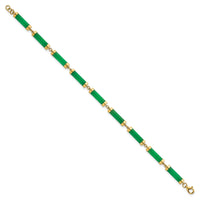 14K Polished 4.0mm Jade Bars Bracelet-SF3186-7