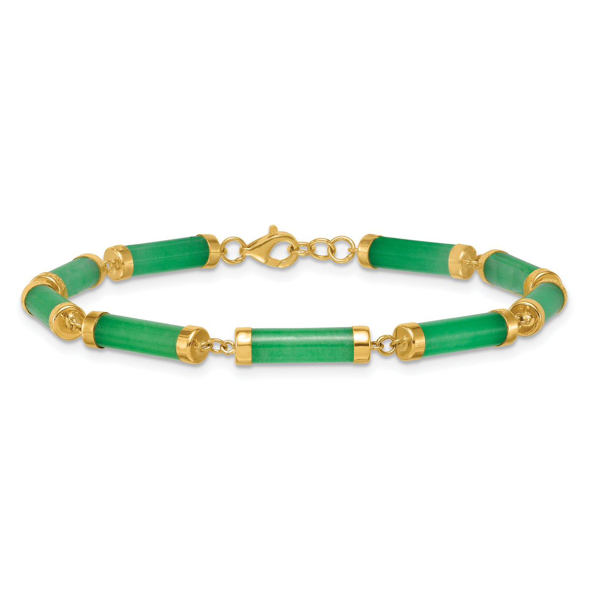 14K Polished 4.0mm Jade Bars Bracelet-SF3186-7