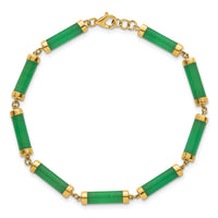 14K Polished 4.0mm Jade Bars Bracelet-SF3186-7