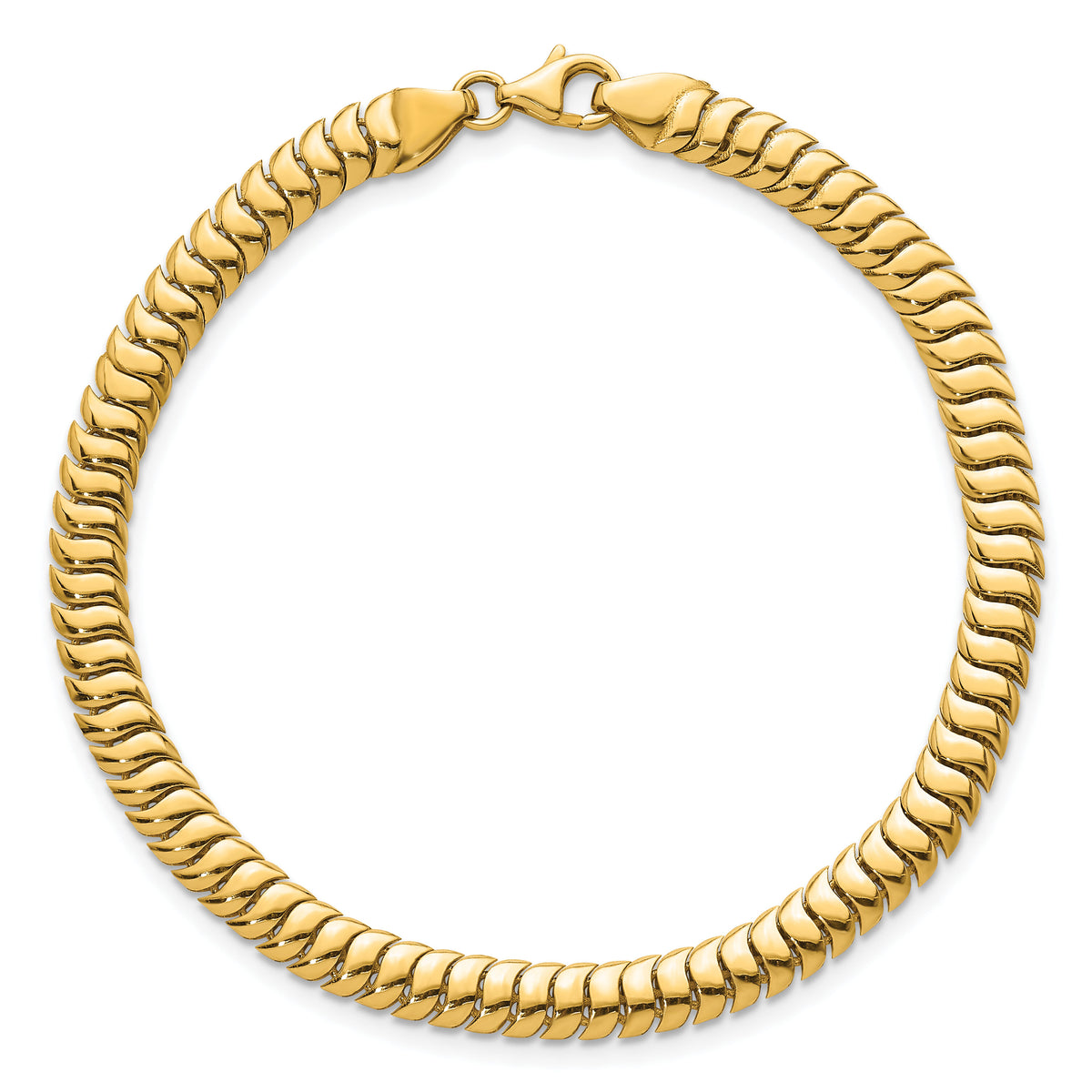 14K Polished Fancy Herringbone 7.5 in Bracelet-SF3187-7.5