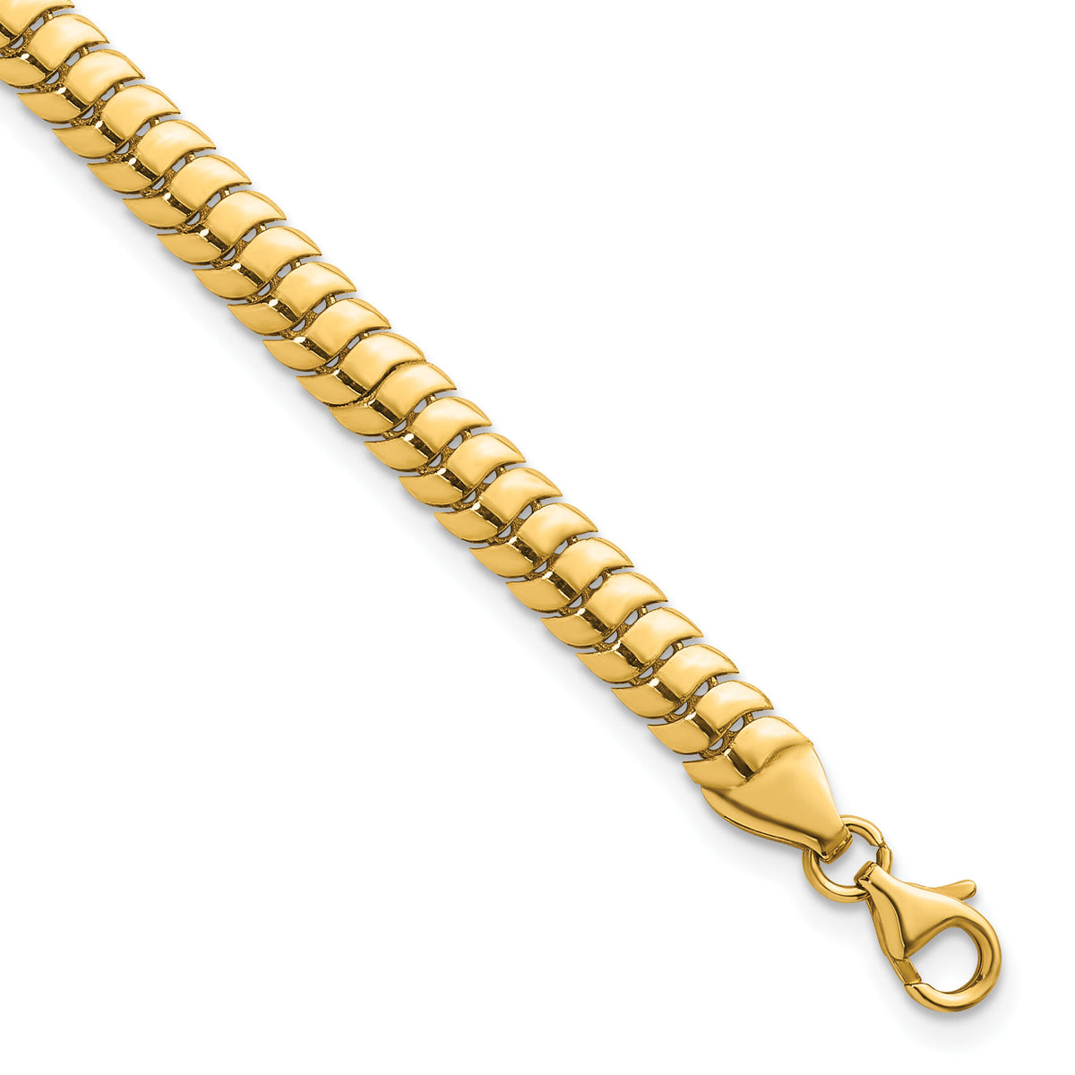14K Polished Fancy Herringbone 7.5 in Bracelet-SF3187-7.5