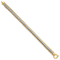 14k Two-tone Polished Fancy Link Bracelet-SF3189-7.5