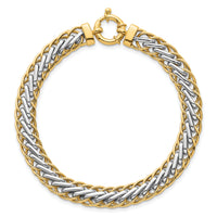 14k Two-tone Polished Fancy Link Bracelet-SF3189-7.5